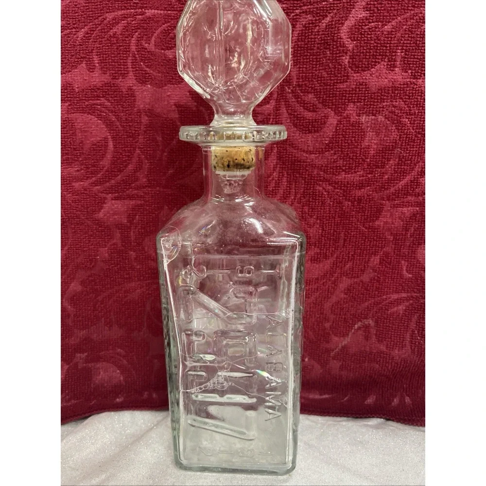 Walkers Deluxe Bourbon Decanter‎  License Plate VTG 70s  AL, LA, IOWA, NJ (1515)